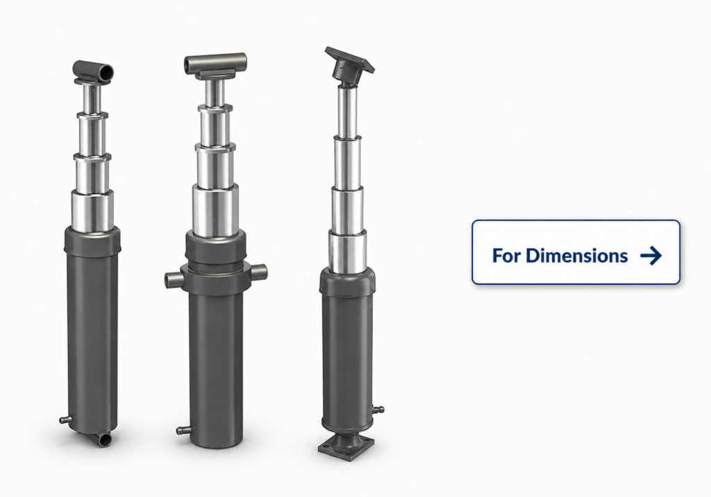 4 Stage 10 Ton Articulated Hydraulic Cylinder